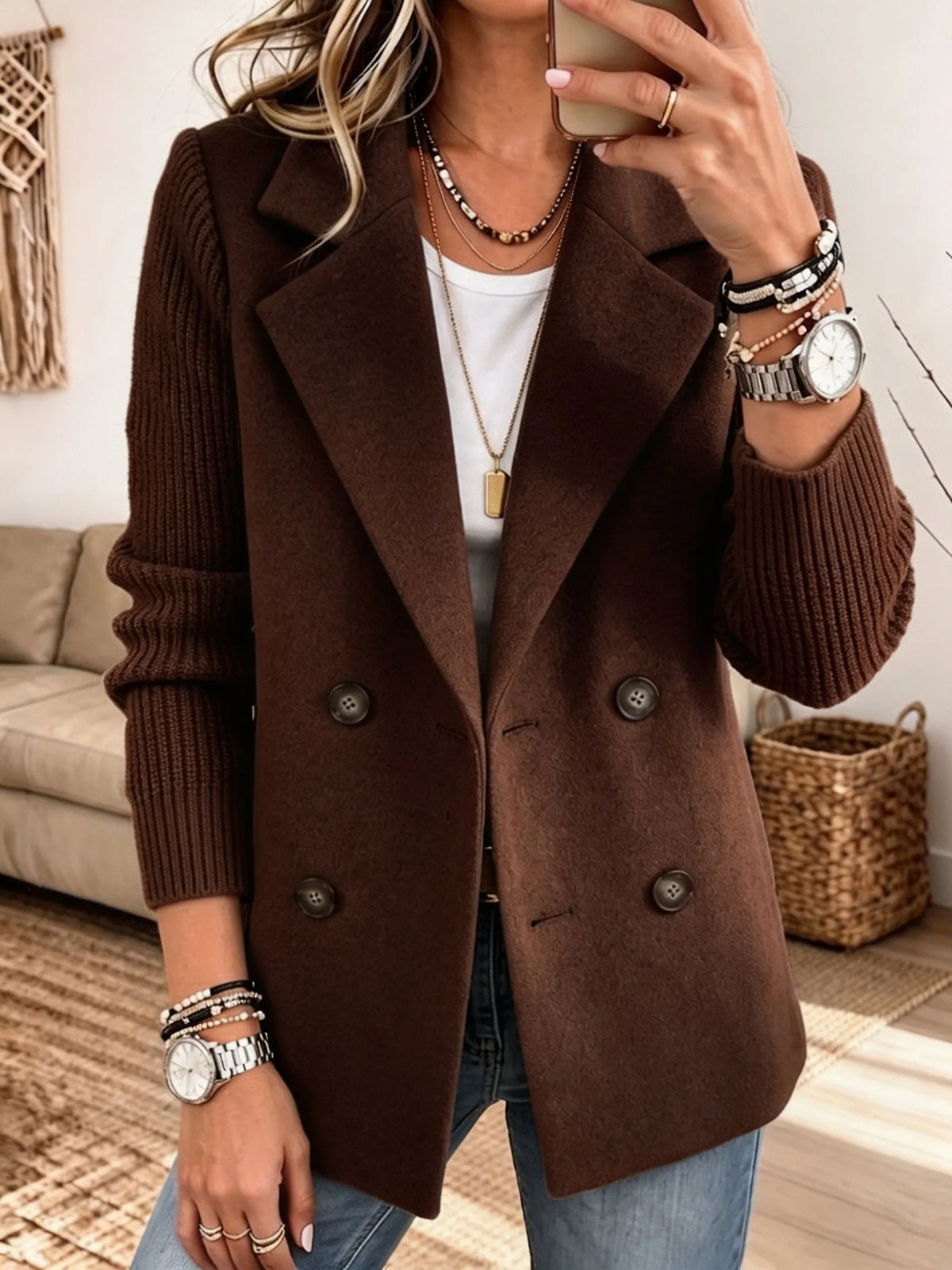 Lidia | Blazer Elegante con Mangas de Punto