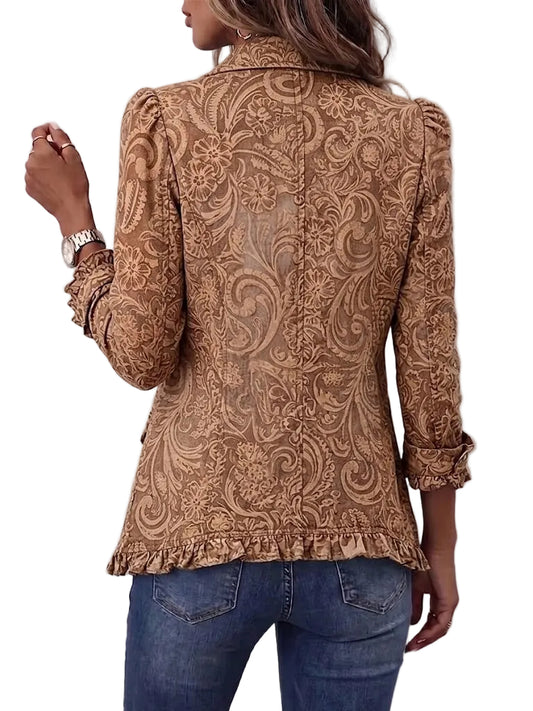 Concepción | Chaqueta Floral Vintage con Volantes