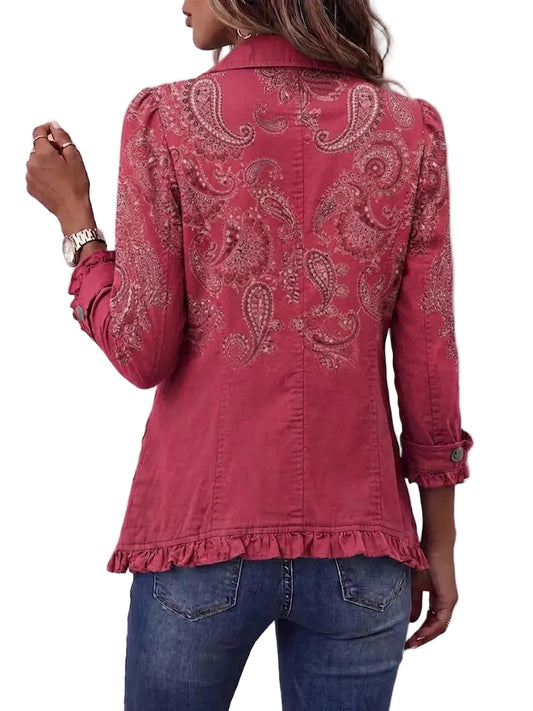 Adoración | Chaqueta Cachemira Rosa con Volantes