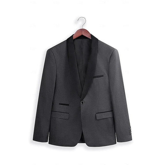 Marcos | Traje de Novio Hombre dos Piezas Solapa Satinada