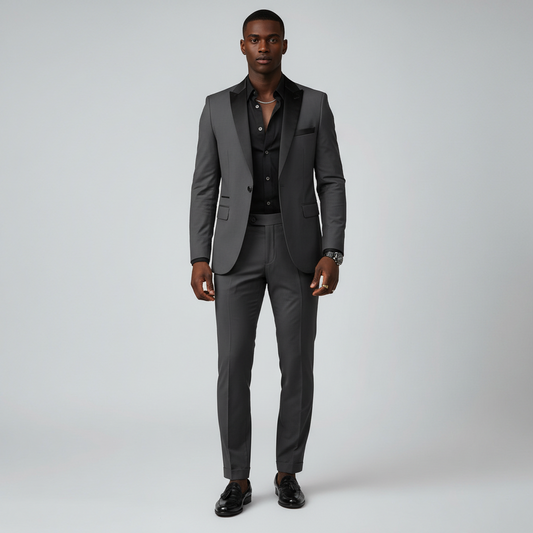 Marcos | Traje de Novio Hombre dos Piezas Solapa Satinada
