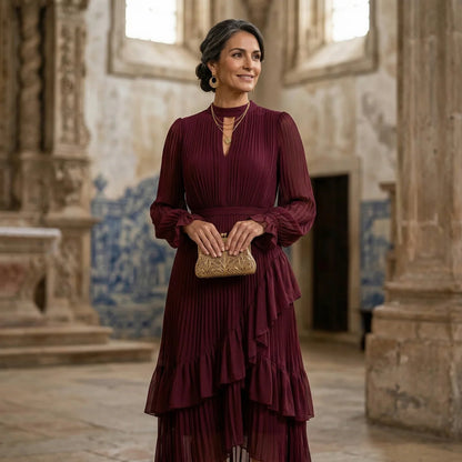 Nicol | Vestido Midi Plisado