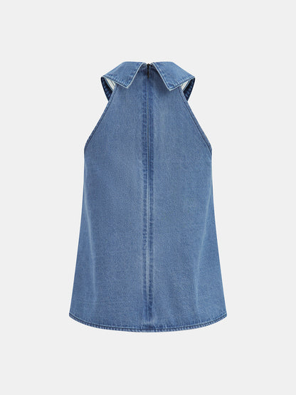 Elba Top Denim Corbata