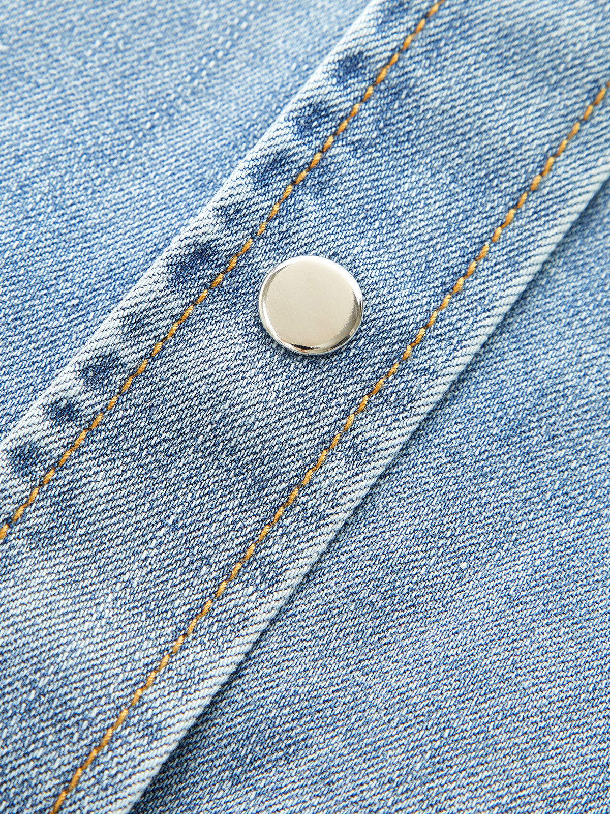Epaulet Metal Button Denim Shirt