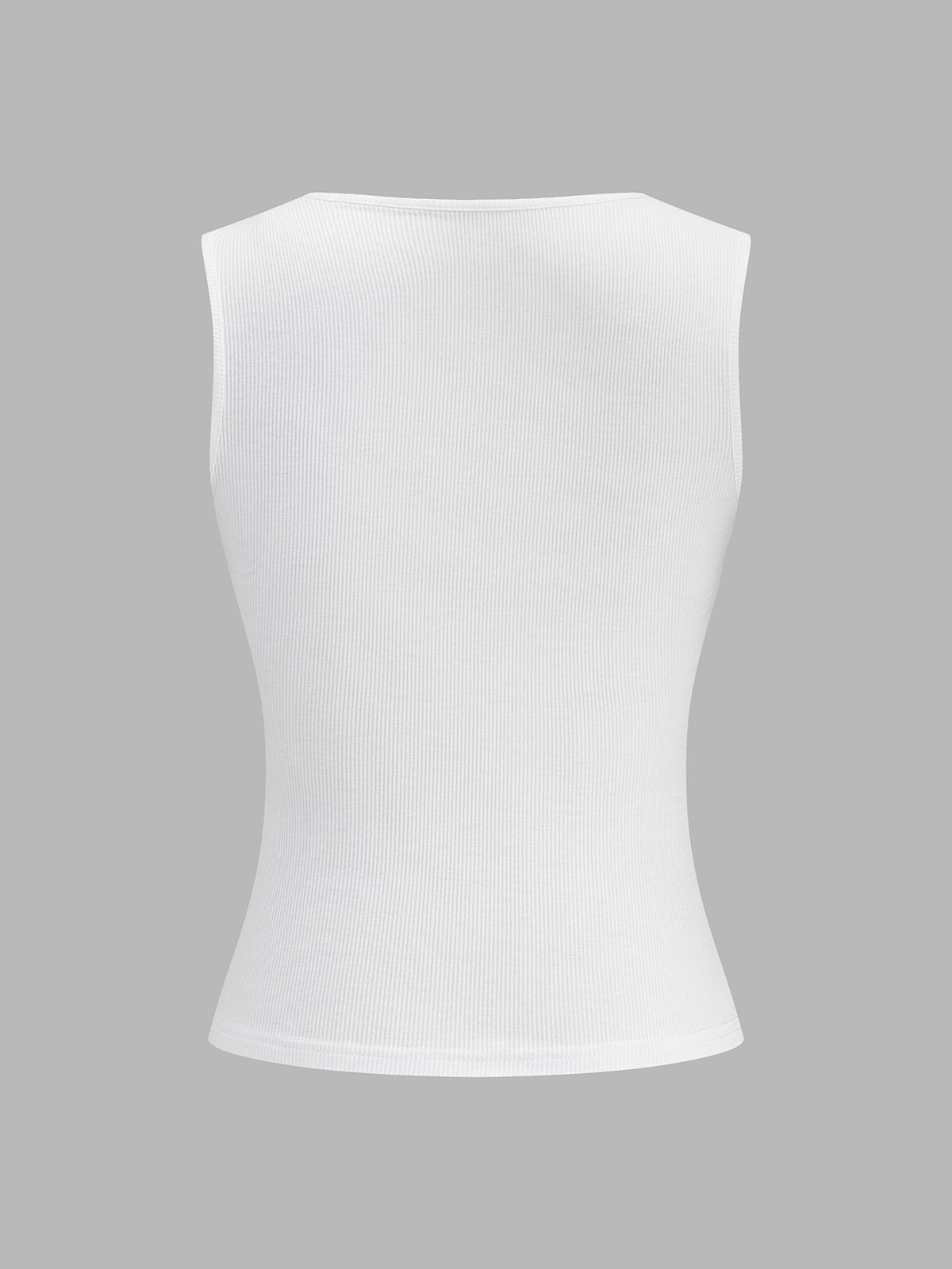 Front Zip Ribbed Slim Fit Sleeveless Tank Top