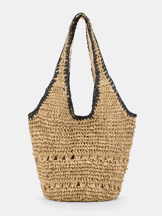 Woven Straw Crochet Shoulder Tote