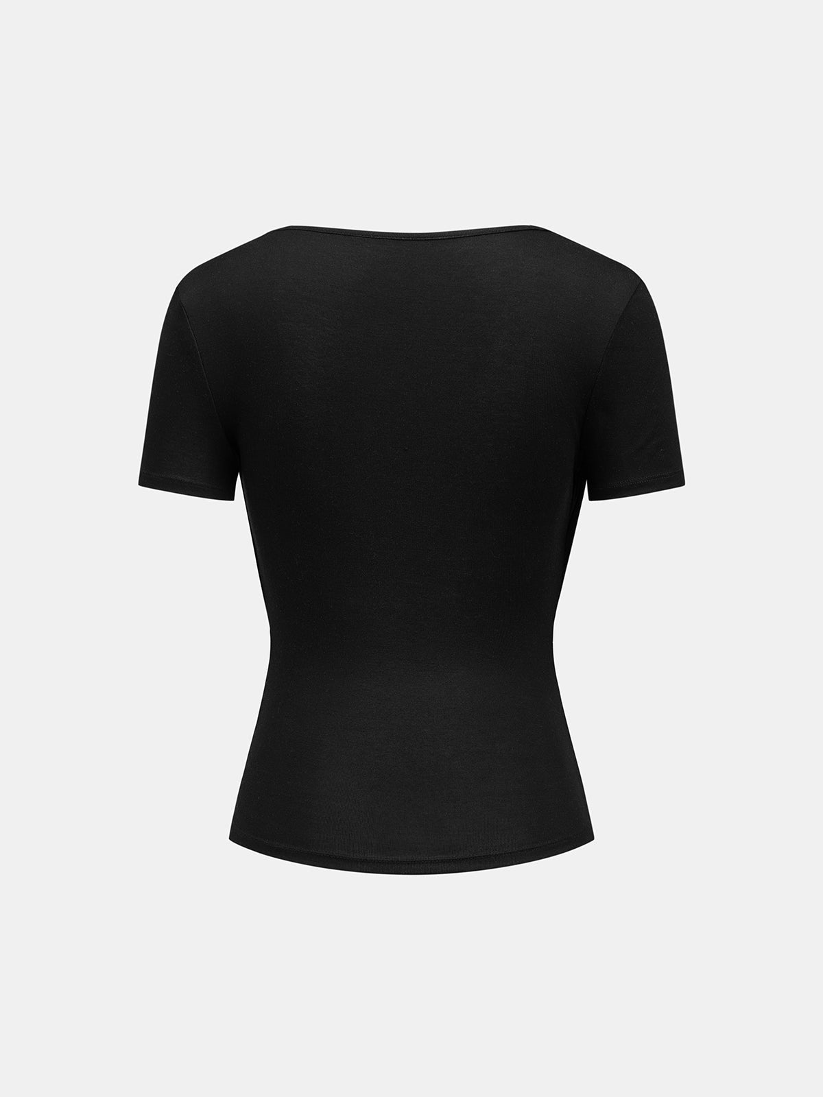 Fake Two Piece Draped Short Sleeve Blouse