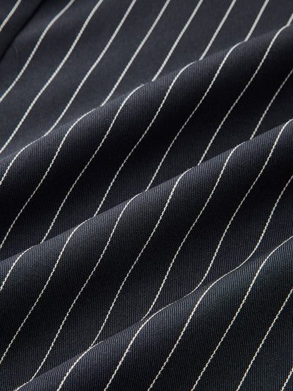 Contrast Waistband Drawstring Pinstripe Pants