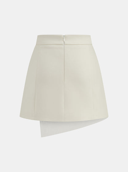 Asymmetric Buckle Detail Mini Skirt