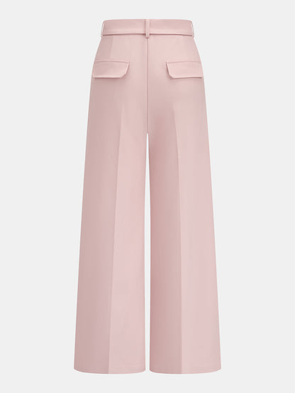 Belted High Waist Wide Leg Pants