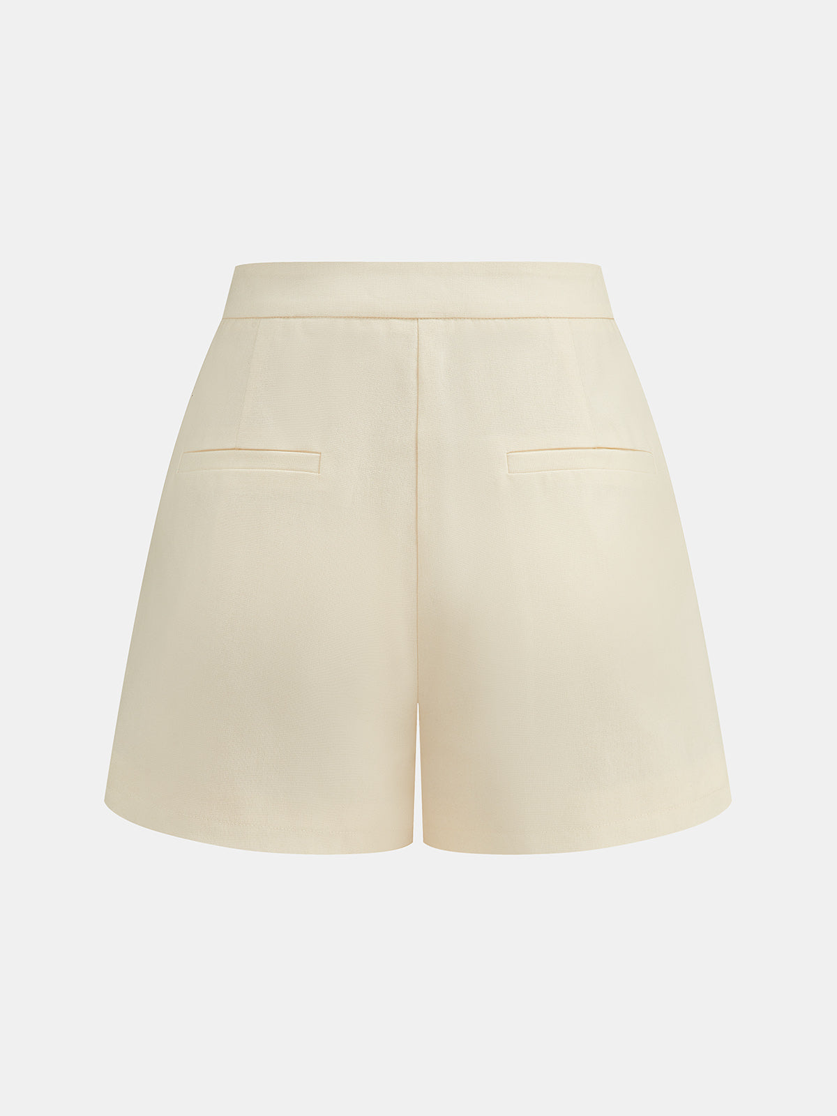 Metal Button Linen Blend Two Piece Shorts Set