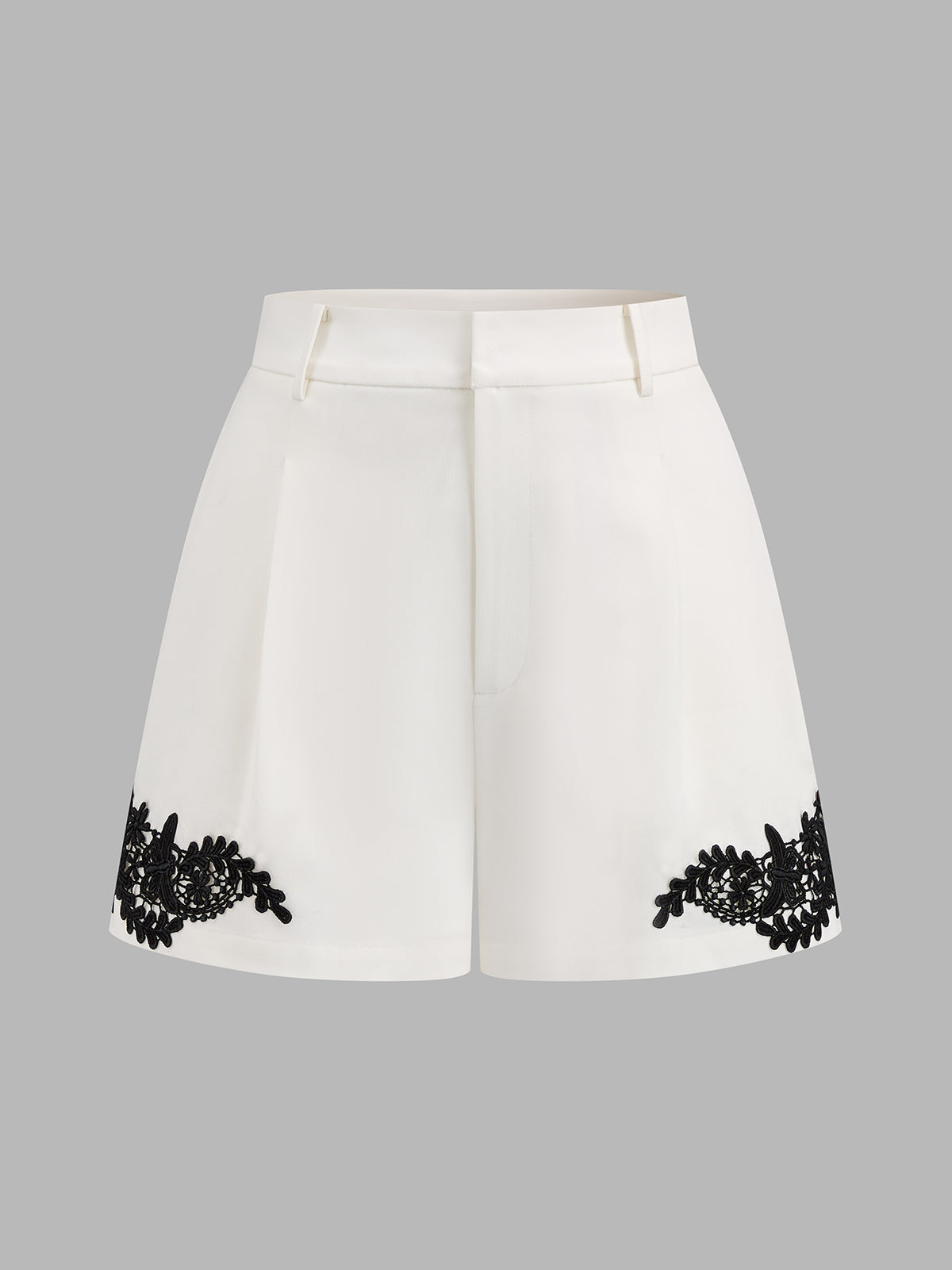 Cross Halter Top & Lace Applique Shorts Set