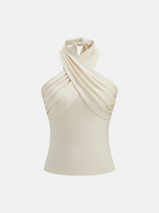 Cross Tie Halter Slim Top