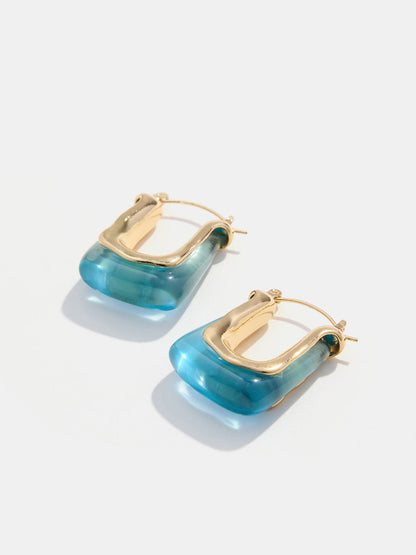 Pendientes Cuadrados Aqua