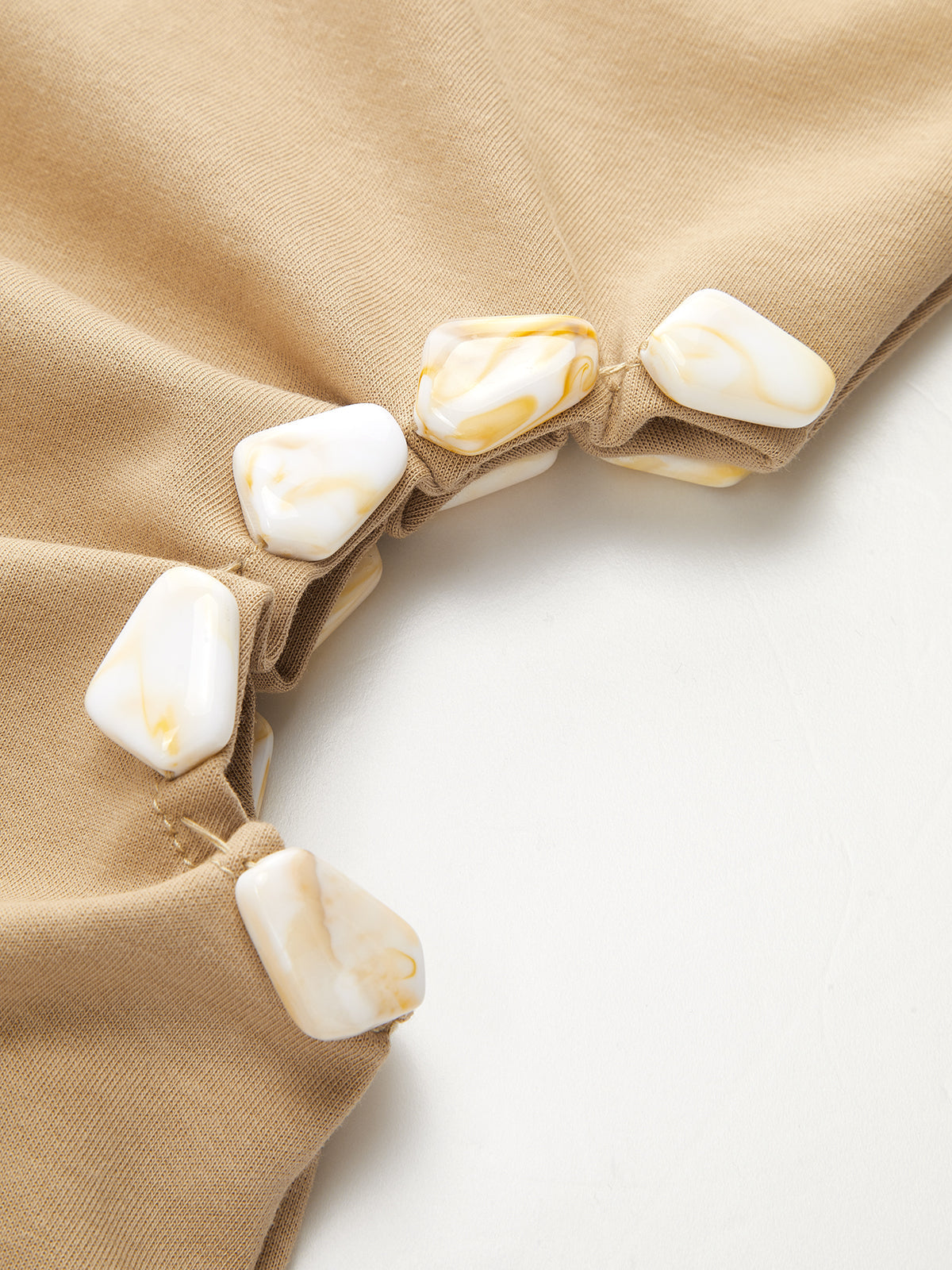 Beaded Cutout Ruched Sleeveless Top