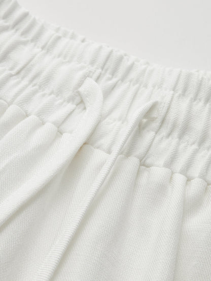 Drawstring Waist Hollow Wide Leg Pants