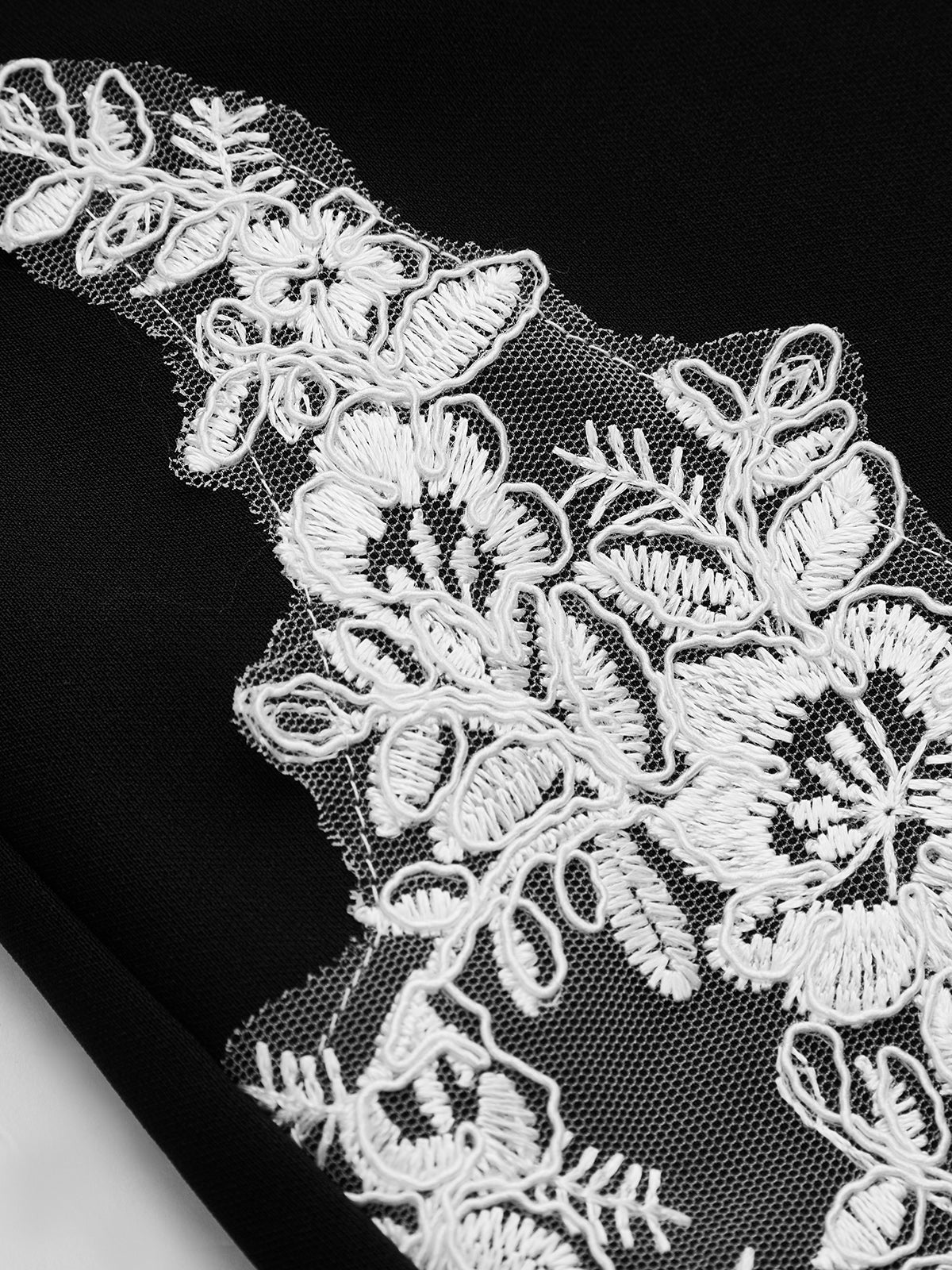 Lace Patch Two Piece Pants Set