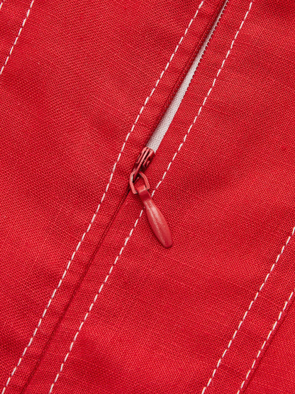 Square Neck Stitched Swing Maxi Dress