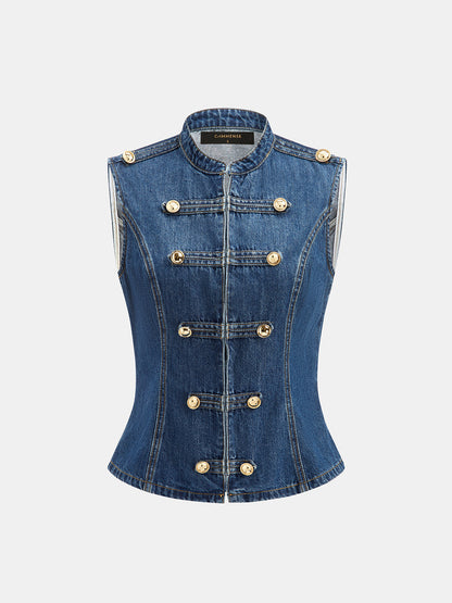 Napoleon Double Breasted Denim Vest