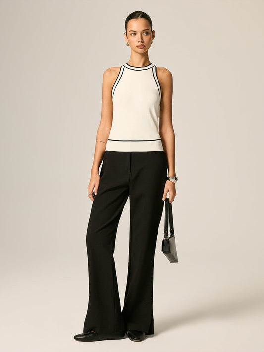Contrast Trim Knit Tank Top