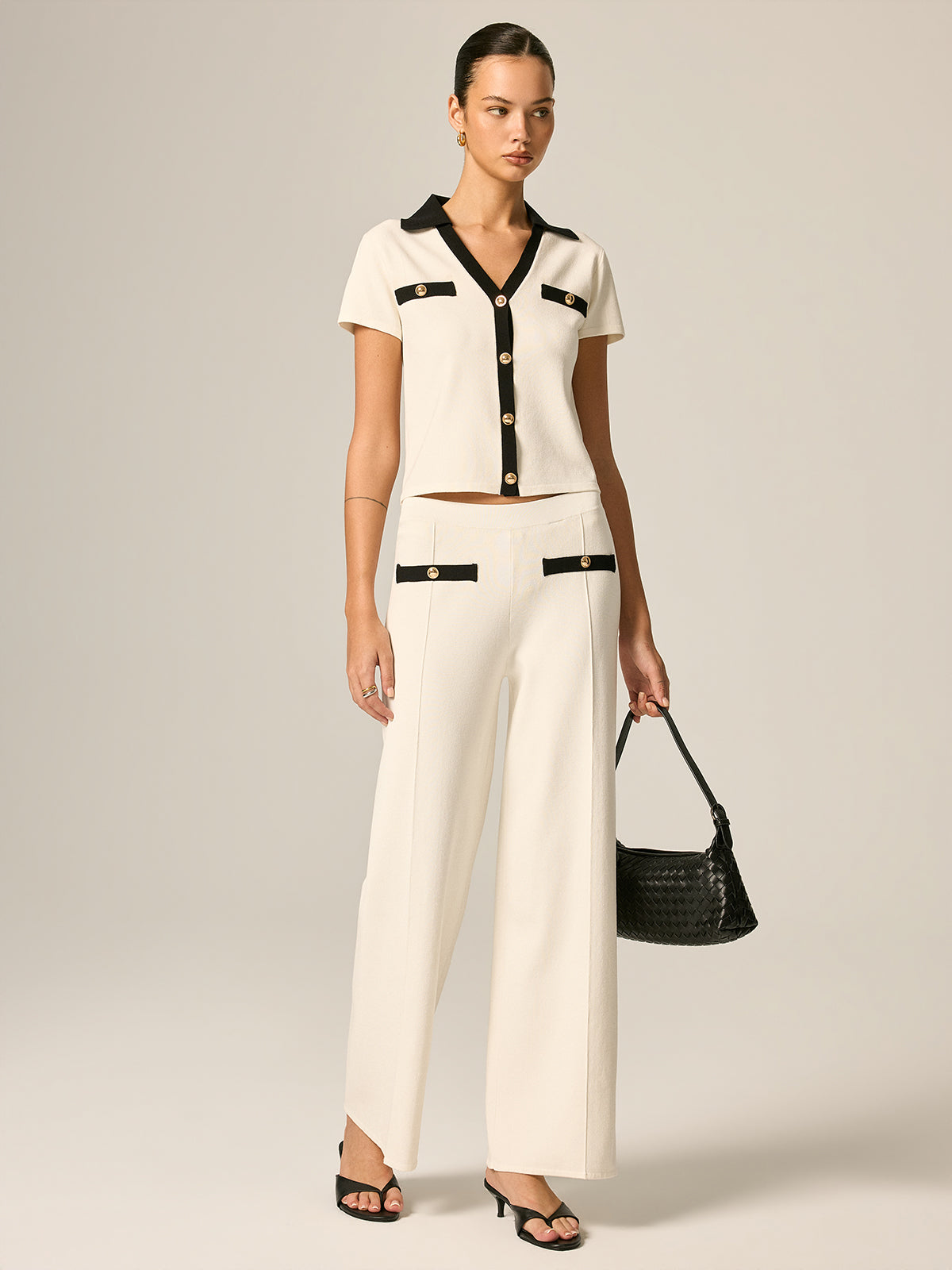 Contrast Trim Knit Co-Ord Set