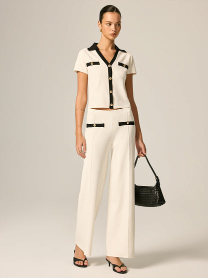 Contrast Trim Knit Co-Ord Set