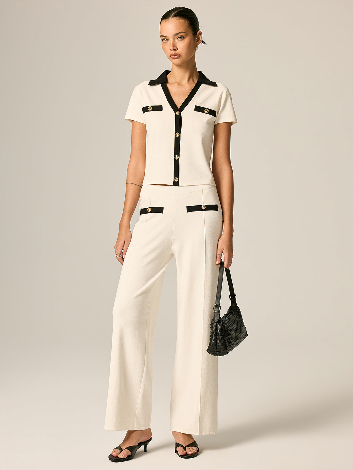 Contrast Trim Knit Co-Ord Set