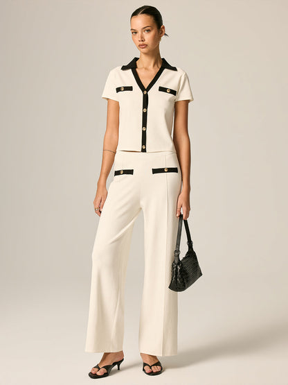 Contrast Trim Knit Co-Ord Set