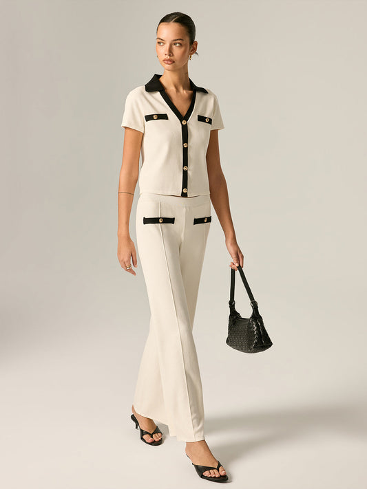 Contrast Trim Knit Co-Ord Set