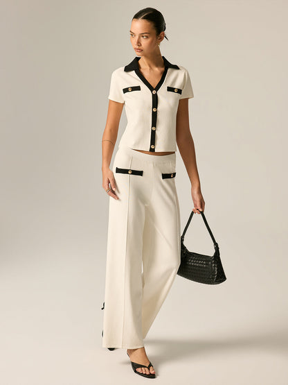 Contrast Trim Knit Co-Ord Set