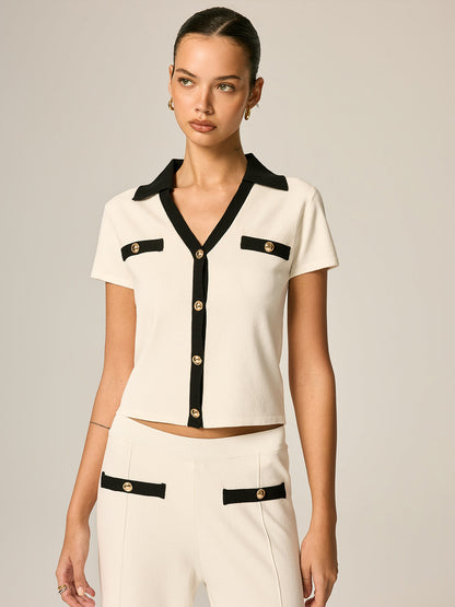Contrast Trim Knit Co-Ord Set
