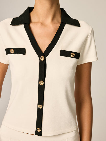 Contrast Trim Knit Co-Ord Set