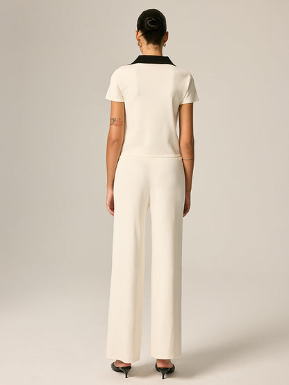 Contrast Trim Knit Co-Ord Set