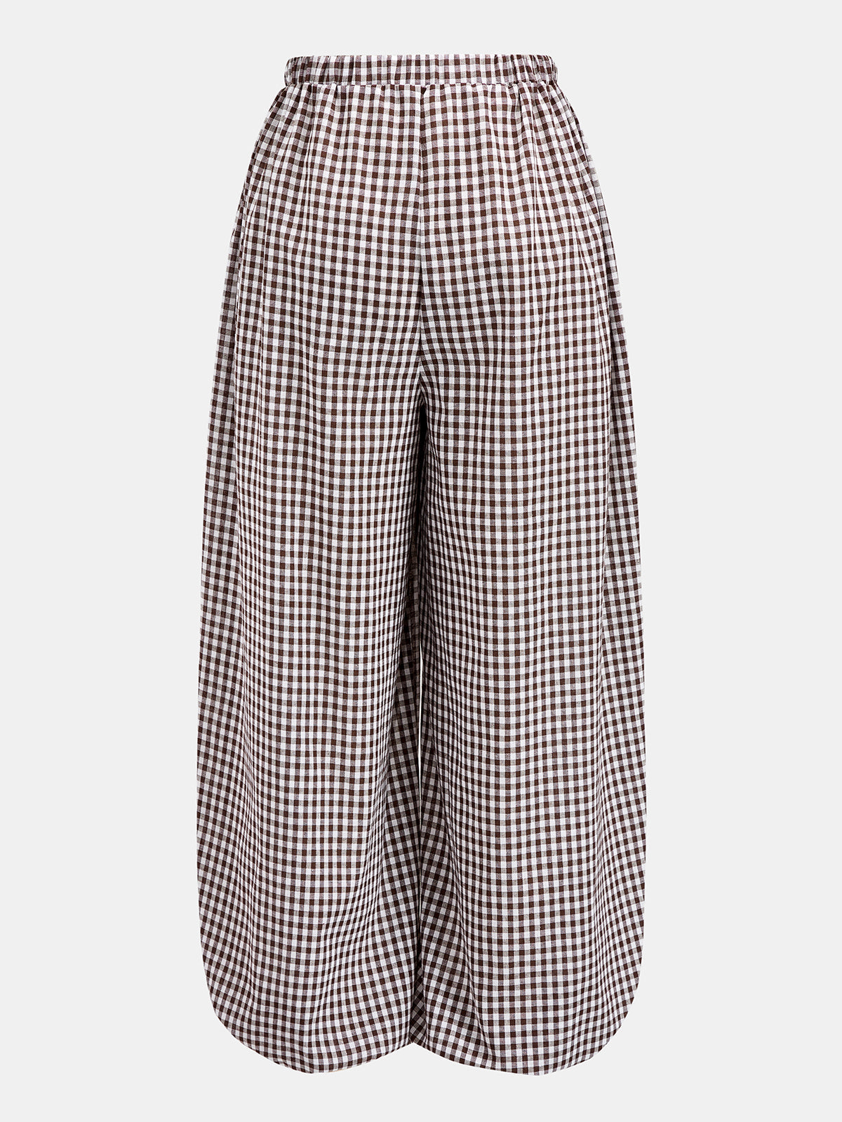 Drawstring Plaid Loose Balloon Pants