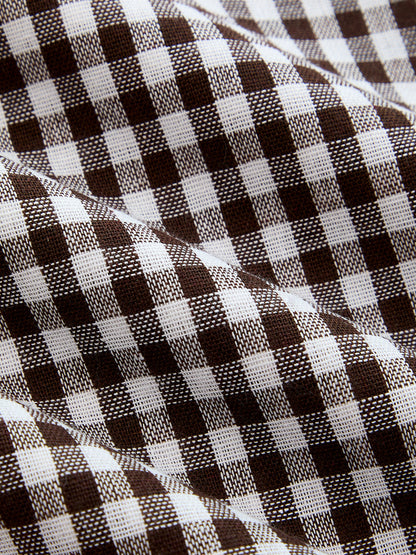 Drawstring Plaid Loose Balloon Pants