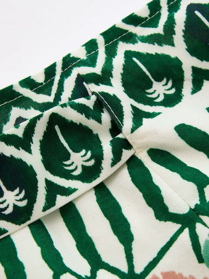 Tribal Print Wrap Tie Mini Skirt