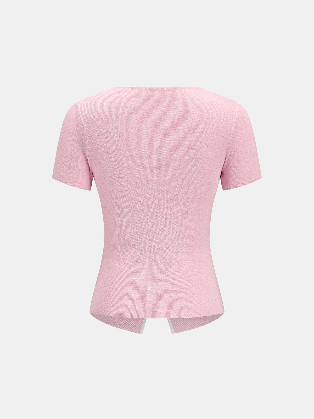Contrast Trim Ruched Short Sleeve Knit Top