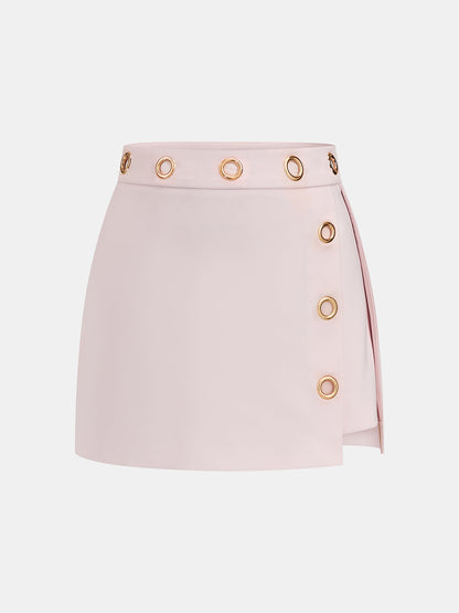 Metal Eyelet Two Piece Skirt Set