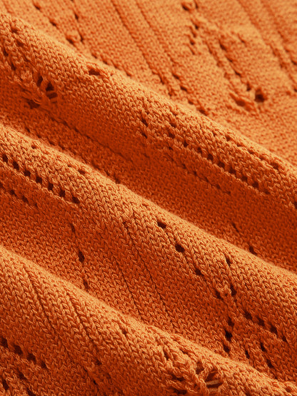 Hollow Knit Fitted Waist Vest