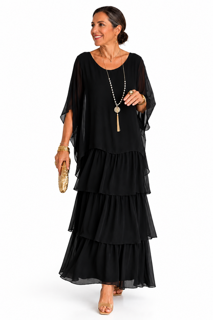 Covadonga | Conjunto Blusa Capa y Falda de Volantes