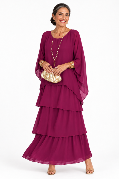 Covadonga | Conjunto Blusa Capa y Falda de Volantes