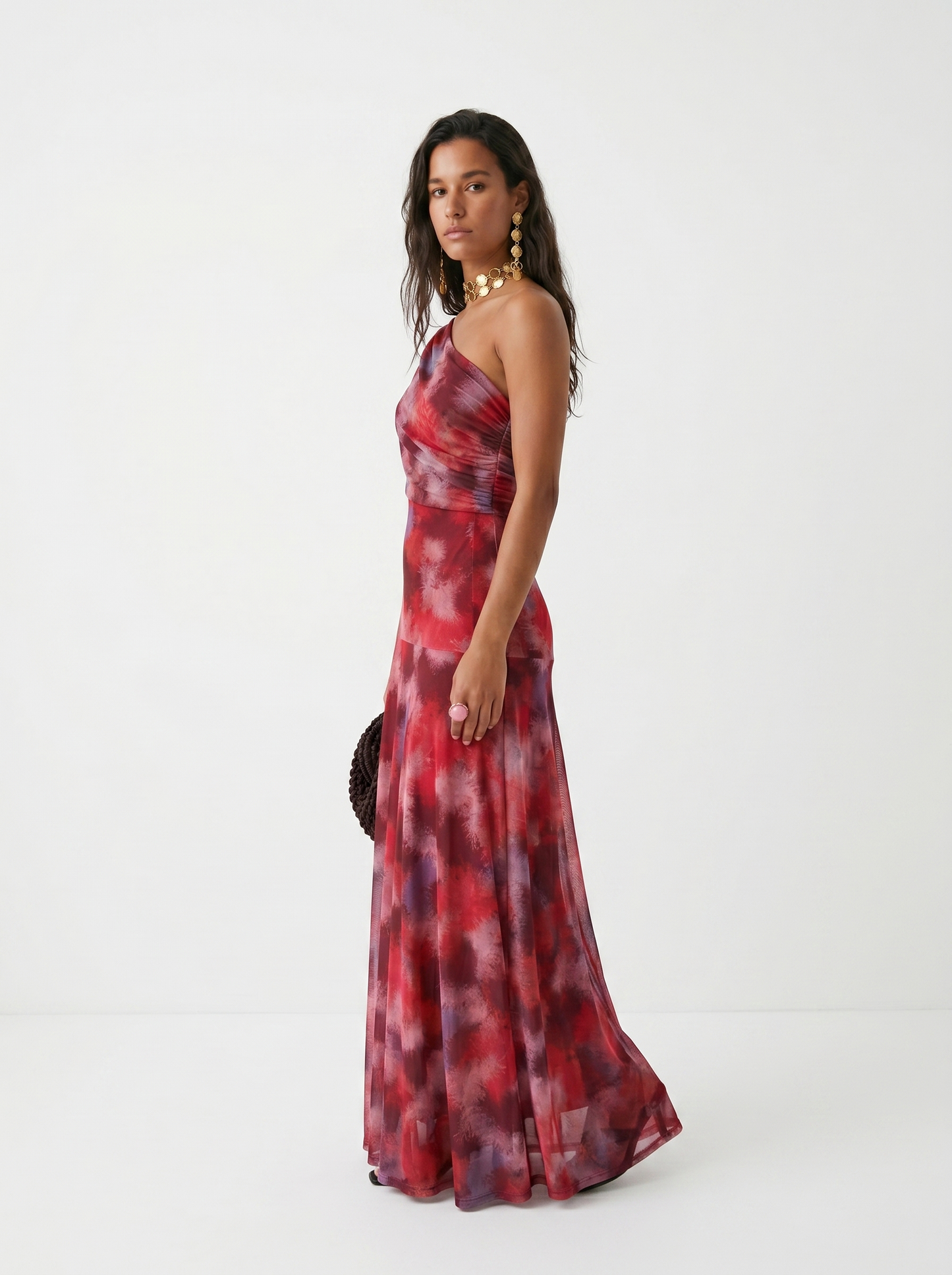 Nuit Vestido Asimétrico Drapeado