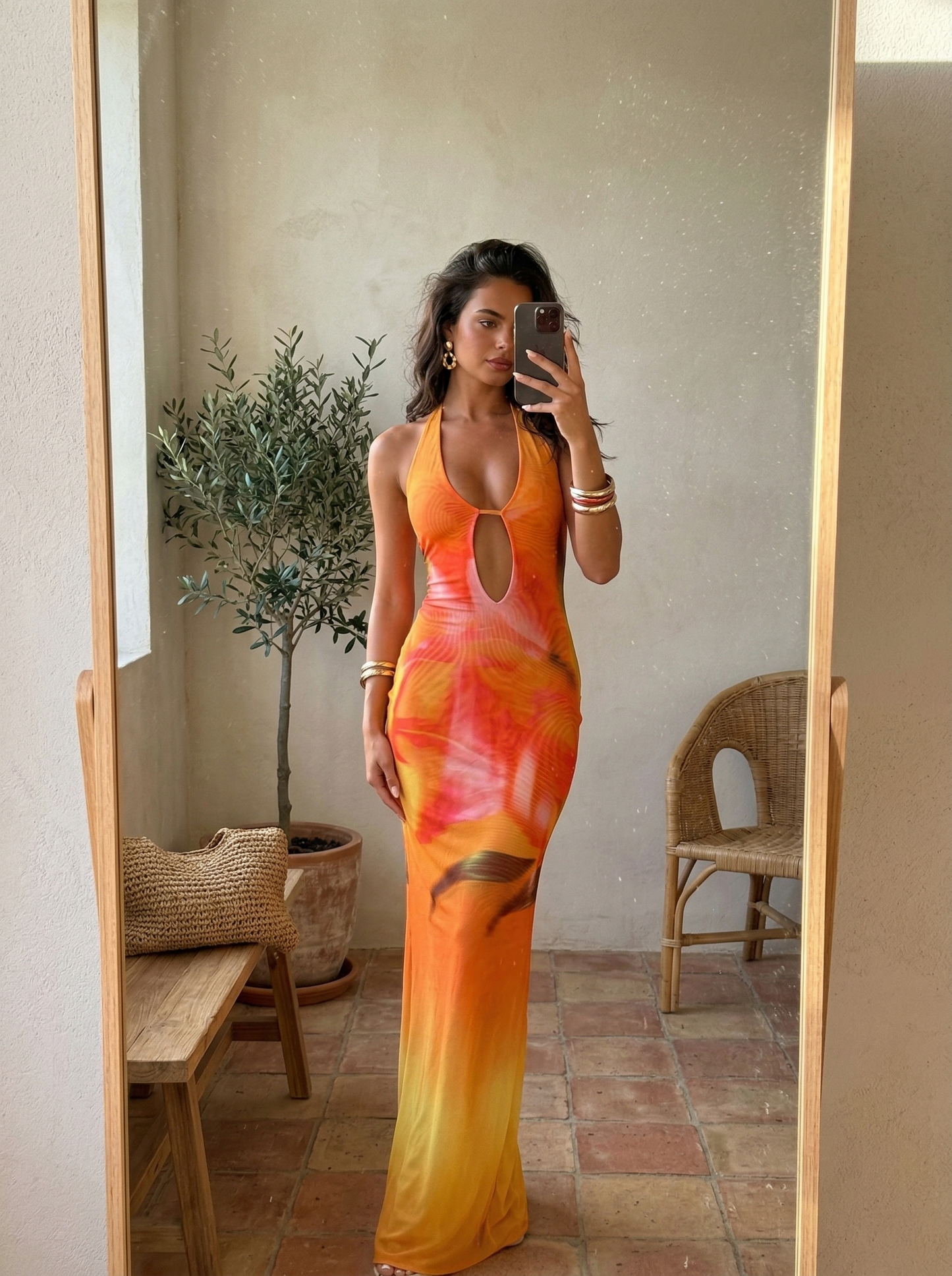 Sunset Vestido Maxi Fuego