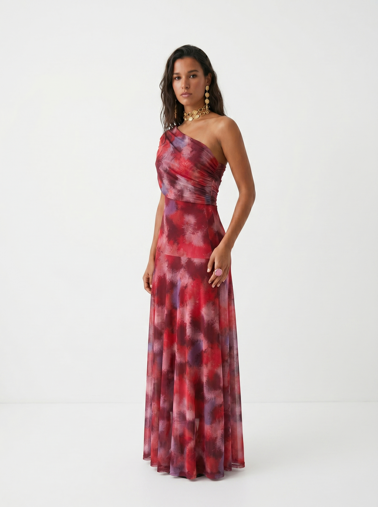 Nuit Vestido Asimétrico Drapeado