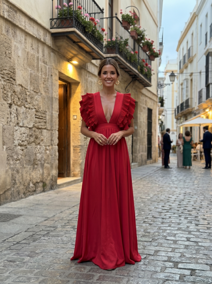 Teresa | Vestido largo elegante con escote en V