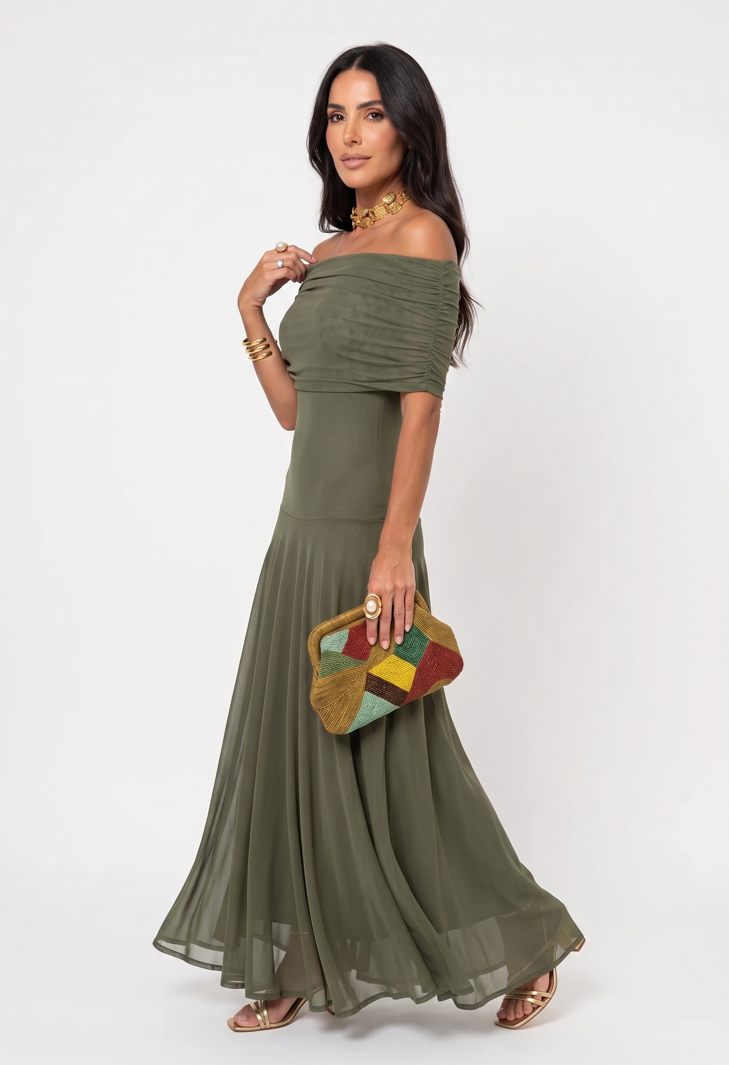 Nuit Vestido Asimétrico Drapeado