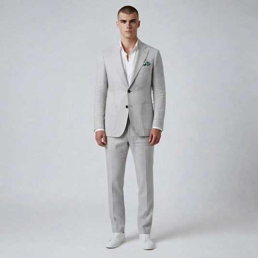 Javier | Traje de Lino con Solapa Clásica