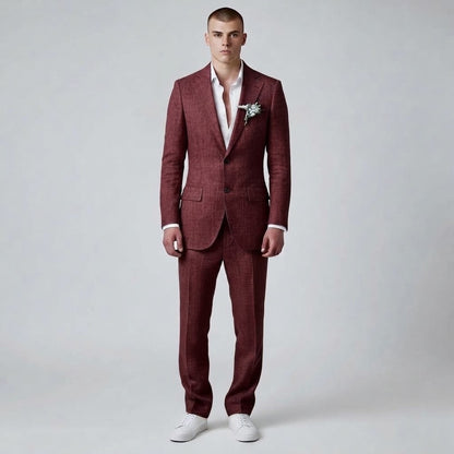Javier | Traje de Lino con Solapa Clásica