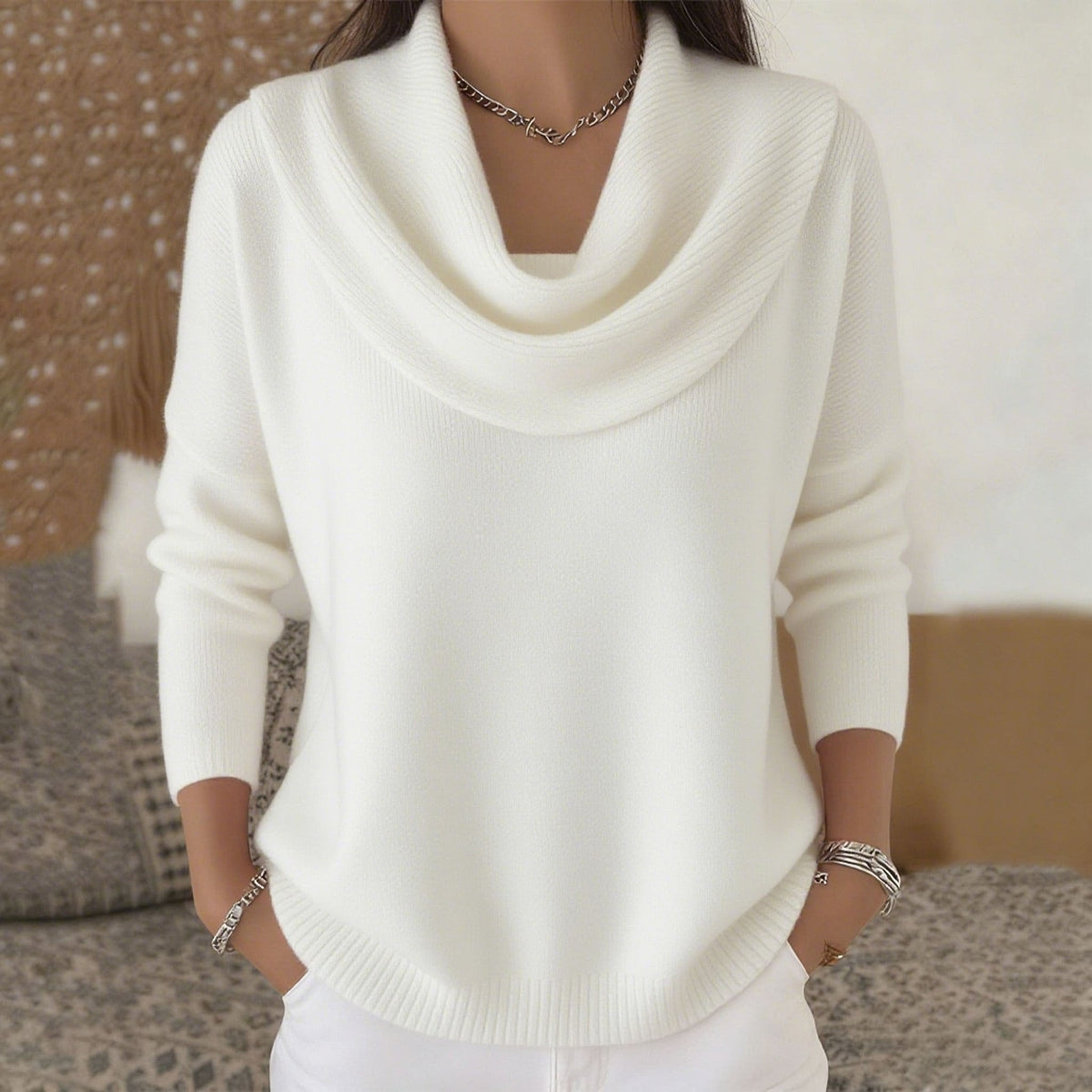 Gloria | Jersey con Cuello Drapeado