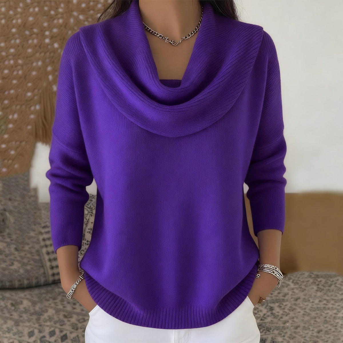 Gloria | Jersey con Cuello Drapeado